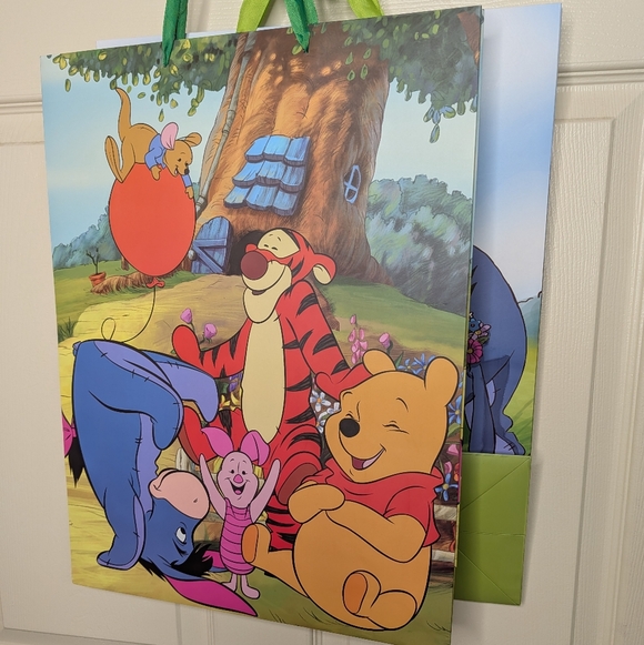 NWT 2 Disney Colorful Winnie the Pooh and Friends Gift Bags & 9 NWT Socks - Picture 2 of 8